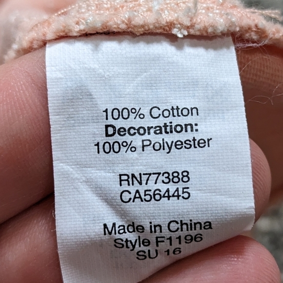 ✨3/$15 J Crew Factory peach cream floral embroidered tank top L - Picture 7 of 7